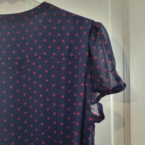 Navy Polkadot Dress Size 10 - Picture 6 of 10